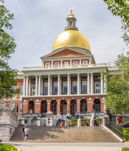 Massachusetts Statehouse, with its gold domed roof